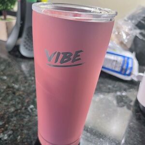 18 ounce Vibe Tumbler Orange Loud Speaker Bluetooth Rechargeable GUC Cost $65